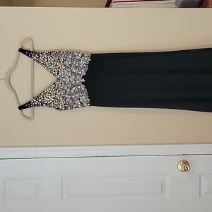 Black rhinestone evening gown